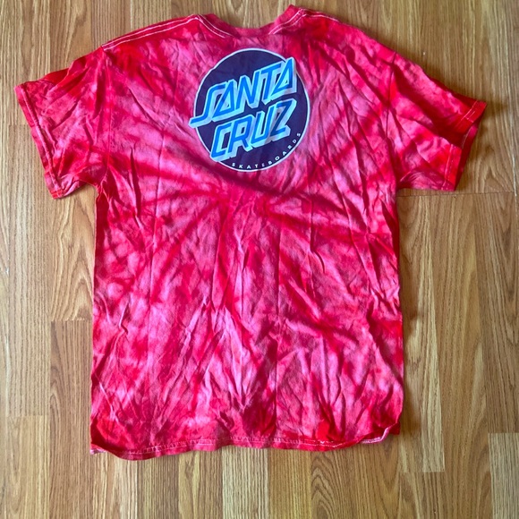 tie dye red santa cruz skater t-shirt - Picture 1 of 3